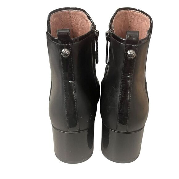 Donald Pliner Women’s size 7. 5 N Leather Ankle Zip Boots Cayto Block Heel Black - Picture 4 of 13